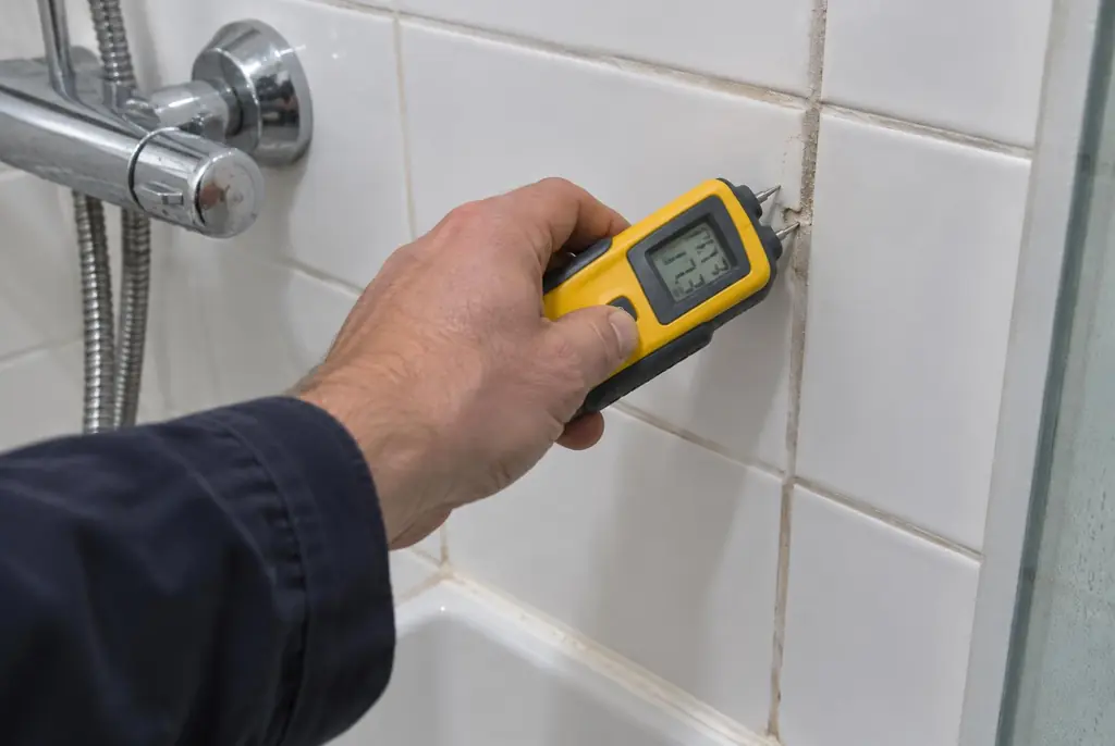 Lekdetectie Maassluis – vochtmeter op badkamertegels bij de douche